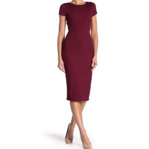 Love By Design Red Criss Cross Back Midi Dress